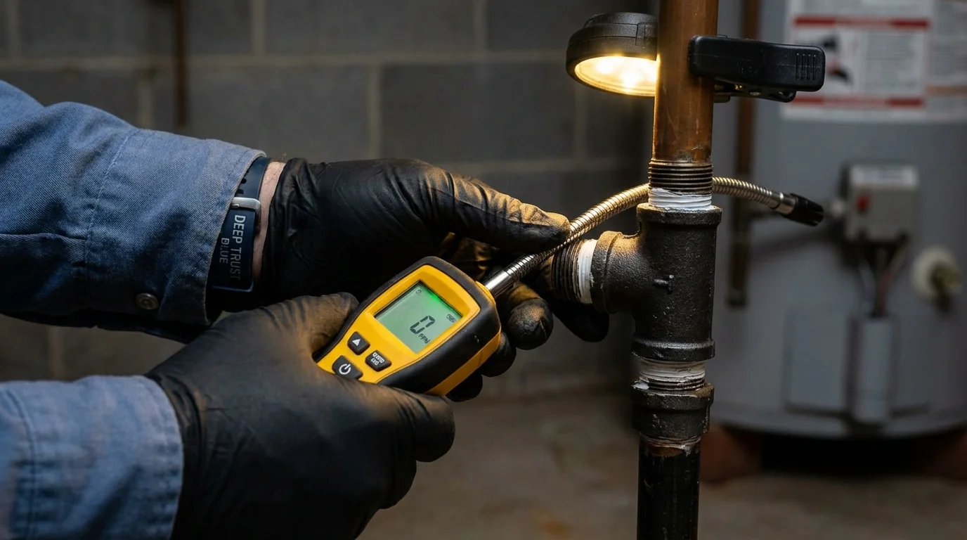 Gas leak detection with electronic sniffer by Johns Plumbing LLC in Gila Bend