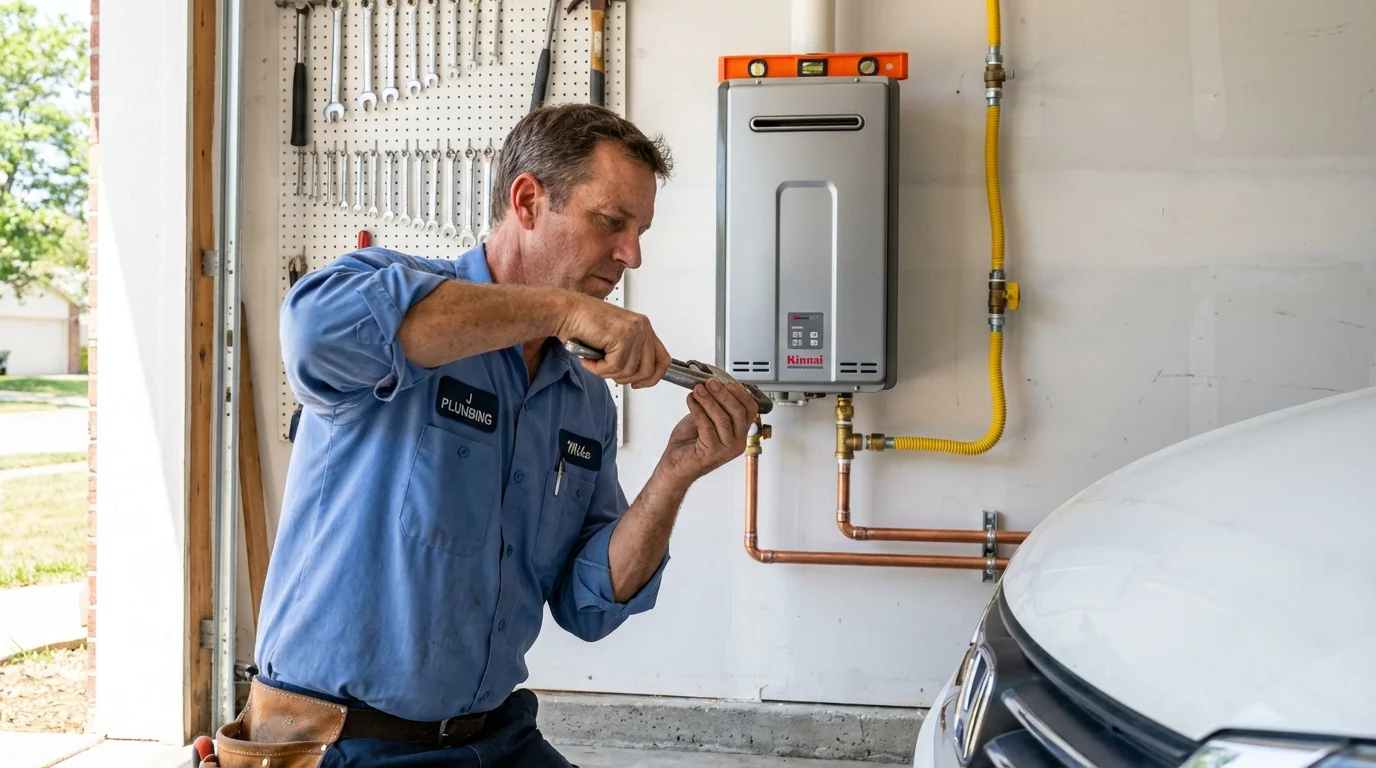 Tankless water heater installation by a Johns Plumbing LLC plumber in Gila Bend